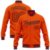 FUNSTUFFPRINT Custom Orange Navy Bomber Full-Snap Varsity Letterman Jacket 3D Baseball Jacket