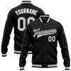 FUNSTUFFPRINT Custom Black White-Gray Bomber Full-Snap Varsity Letterman Jacket 3D Baseball Jacket