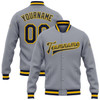 FUNSTUFFPRINT Custom Gray Navy-Gold Bomber Full-Snap Varsity Letterman Jacket 3D Baseball Jacket
