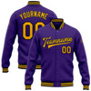 FUNSTUFFPRINT Custom Purple Gold=Black Bomber Full-Snap Varsity Letterman Jacket 3D Baseball Jacket