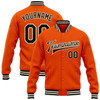 FUNSTUFFPRINT Custom Orange Black-Cream Bomber Full-Snap Varsity Letterman Jacket 3D Baseball Jacket