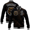 FUNSTUFFPRINT Custom Black White 3D Pattern Design Bomber Full-Snap Varsity Letterman Jacket 3D Baseball Jacket