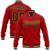 FUNSTUFFPRINT Custom Red Navy-Gold Bomber Full-Snap Varsity Letterman Jacket 3D Baseball Jacket