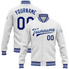 FUNSTUFFPRINT Custom White Royal Bomber Full-Snap Varsity Letterman Jacket 3D Baseball Jacket
