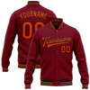 FUNSTUFFPRINT Custom Crimson Orange-Black Bomber Full-Snap Varsity Letterman Jacket 3D Baseball Jacket