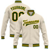 FUNSTUFFPRINT Custom Cream Green-Gold Bomber Full-Snap Varsity Letterman Jacket 3D Baseball Jacket