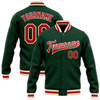 FUNSTUFFPRINT Custom Green Red-Cream Bomber Full-Snap Varsity Letterman Jacket 3D Baseball Jacket