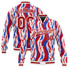 FUNSTUFFPRINT Custom Figure Red-Royal 3D Pattern Design Bomber Full-Snap Varsity Letterman Jacket 3D Baseball Jacket