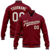 FUNSTUFFPRINT Custom Crimson White Navy-Orange Bomber Full-Snap Varsity Letterman Jacket 3D Baseball Jacket