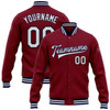 FUNSTUFFPRINT Custom Crimson White-Navy Bomber Full-Snap Varsity Letterman Jacket 3D Baseball Jacket