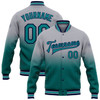 FUNSTUFFPRINT Custom Gray Teal-Navy Bomber Full-Snap Varsity Letterman Fade Fashion Jacket 3D Baseball Jacket