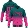 FUNSTUFFPRINT Custom Teal Pink-Black Bomber Full-Snap Varsity Letterman Fade Fashion Jacket 3D Baseball Jacket