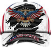 FUNSTUFFPRINT U.S Patriotic Eagle Custom Name All Over Print Baseball Cap - Christian Hats For Men Women