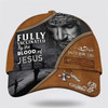 FUNSTUFFPRINT Fully Vaccinated By The Blood Of Jesus On The Cross Custom Name Baseball Cap - Christian Hats for Men and Women