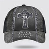 FUNSTUFFPRINT Faith Over Fear Jesus Cross Baseball Cap - Christian Hats for Men and Women