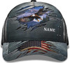 FUNSTUFFPRINT Patriotic Bald Eagle With Us Flag Custom Name All Over Print Baseball Cap - Christian Hats For Men Women