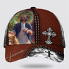 FUNSTUFFPRINT Jesus Lion With Lamb Cross Baseball Cap - Christian Hats for Men and Women