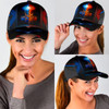FUNSTUFFPRINT Jesus Is My Savior The Cross Light Baseball Cap - Christian Hats for Men and Women