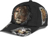 FUNSTUFFPRINT Jesus Christ And Lion Half Face Baseball Cap - Christian Hats for Men and Women