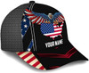 FUNSTUFFPRINT Custom Name American Flag Eagle Baseball Cap - Christian Hats for Men and Women