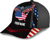 FUNSTUFFPRINT Custom Name American Flag Eagle Baseball Cap - Christian Hats for Men and Women
