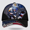 FUNSTUFFPRINT Custom Bless America Eagle With Flag Baseball Cap - Christian Hats for Men and Women