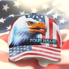 FUNSTUFFPRINT 4th Of July American Flag Eagle Custom Name Baseball Cap - Christian Hats for Men and Women