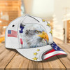 FUNSTUFFPRINT Personalized Eagle American Baseball Cap Hat - White 3D Cap Hat For 4Th Of July - Eagle Usa Cap Hat