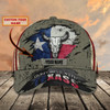 FUNSTUFFPRINT Custom With Name Texas Baseball Cap Hat - American Support Texas 3D Cap Hat - Eagle Texas Cap Hat-SBC-10184