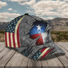 FUNSTUFFPRINT Custom With Name Texas Baseball Cap Hat - American Support Texas 3D Cap Hat - Eagle Texas Cap Hat-SBC-10185