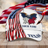 FUNSTUFFPRINT Custom 3D All Over Print Texas Roots Cap Hat - Eagle Texas Classic Cap - Baseball Texas Caps