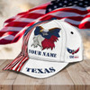 FUNSTUFFPRINT Custom 3D All Over Print Texas Roots Cap Hat - Eagle Texas Classic Cap - Baseball Texas Caps