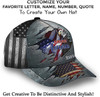 FUNSTUFFPRINT Unisex God Bless America Bald Eagle Custom Name All Over Print Baseball Cap - Christian Hats For Men Women