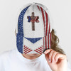 FUNSTUFFPRINT God Bless American Flag On Cross All Over Print Baseball Cap - Christian Hats For Men Women