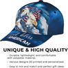 FUNSTUFFPRINT Bald Eagle God Bless America Flag Custom Name All Over Print Baseball Cap - Christian Hats For Men Women