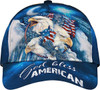 FUNSTUFFPRINT Bald Eagle God Bless America Flag Custom Name All Over Print Baseball Cap - Christian Hats For Men Women