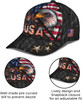 FUNSTUFFPRINT Bald Eagle And Us Flag For Veteran Military Custom Name All Over Print Baseball Cap - Christian Hats For Men Women