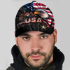FUNSTUFFPRINT Bald Eagle And Us Flag For Veteran Military Custom Name All Over Print Baseball Cap - Christian Hats For Men Women