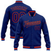 FUNSTUFFPRINT Custom Royal Royal-Orange Bomber Full-Snap Varsity Letterman Jacket 3D Baseball Jacket