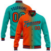 FUNSTUFFPRINT Custom Aqua Orange-Navy Bomber Full-Snap Varsity Letterman Gradient Fashion Jacket 3D Baseball Jacket