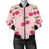 FUNSTUFFPRINT Cherry Pattern Print Women Casual Bomber Jacket 3D Bomber Jacket