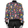 FUNSTUFFPRINT Chess Colorful Pattern Print Women Casual Bomber Jacket 3D Bomber Jacket