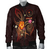 FUNSTUFFPRINT Chuuk Polynesian Men’s Bomber Jacket – Legend of Chuuk (Red) 3D Bomber Jacket