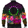 FUNSTUFFPRINT Cook Islands Personalised Polynesian Men’s Bomber Jacket – Summer Hibiscus 3D Bomber Jacket