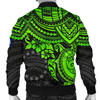 FUNSTUFFPRINT Cook Islands Polynesian Bomber Jacket (Men) – Green Turtle 3D Bomber Jacket