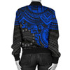 FUNSTUFFPRINT Cook Islands Polynesian Bomber Jacket (Women) – Blue Turtle 3D Bomber Jacket