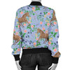 FUNSTUFFPRINT Equestrian Floral Pattern Print Women Casual Bomber Jacket 3D Bomber Jacket