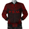 FUNSTUFFPRINT Federated States Of Micronesia Polynesian Chief Men’s Bomber Jacket – Red Version 3D Bomber Jacket