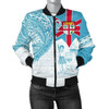 FUNSTUFFPRINT Fiji Polynesian Women’s Bomber Jacket – Fiji Flag Fiji Flag with Coat of Arms 3D Bomber Jacket