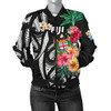 FUNSTUFFPRINT Fiji Women’s Bomber Jacket Coat Of Arms Polynesian With Hibiscus 3D Bomber Jacket
